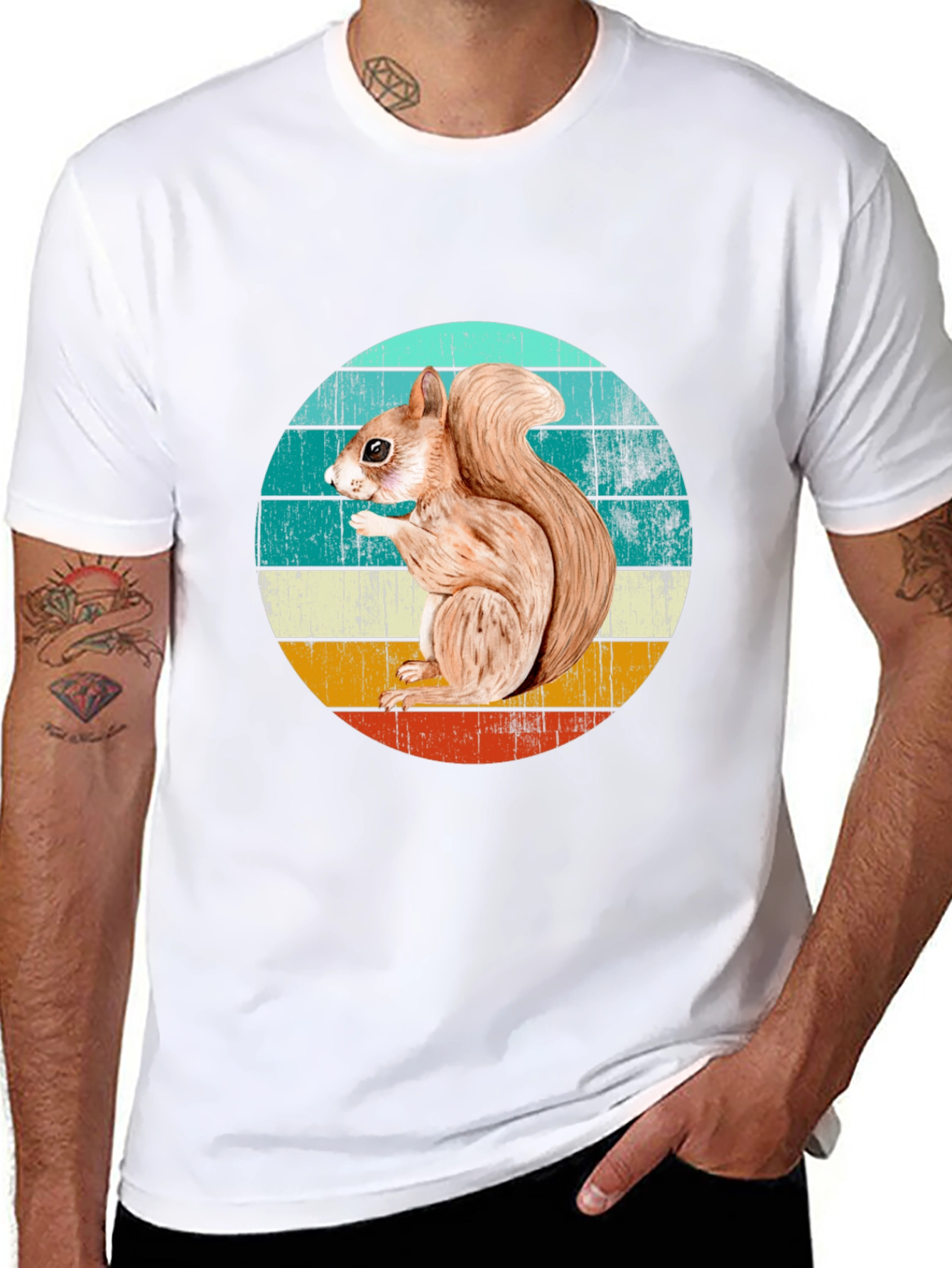Squirrel Graphic T-Shirt - Retro Style