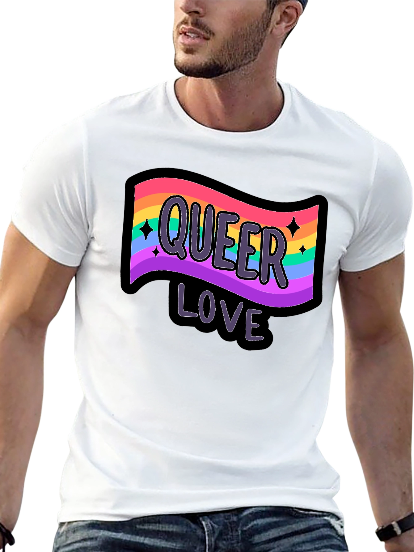 Queer Love Rainbow Graphic T-Shirt
