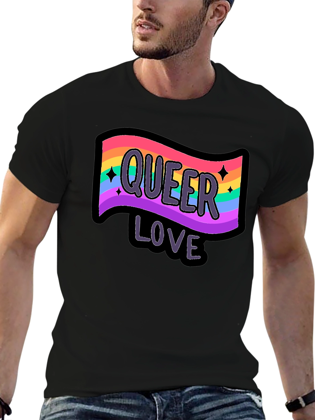 Queer Love Rainbow Graphic T-Shirt