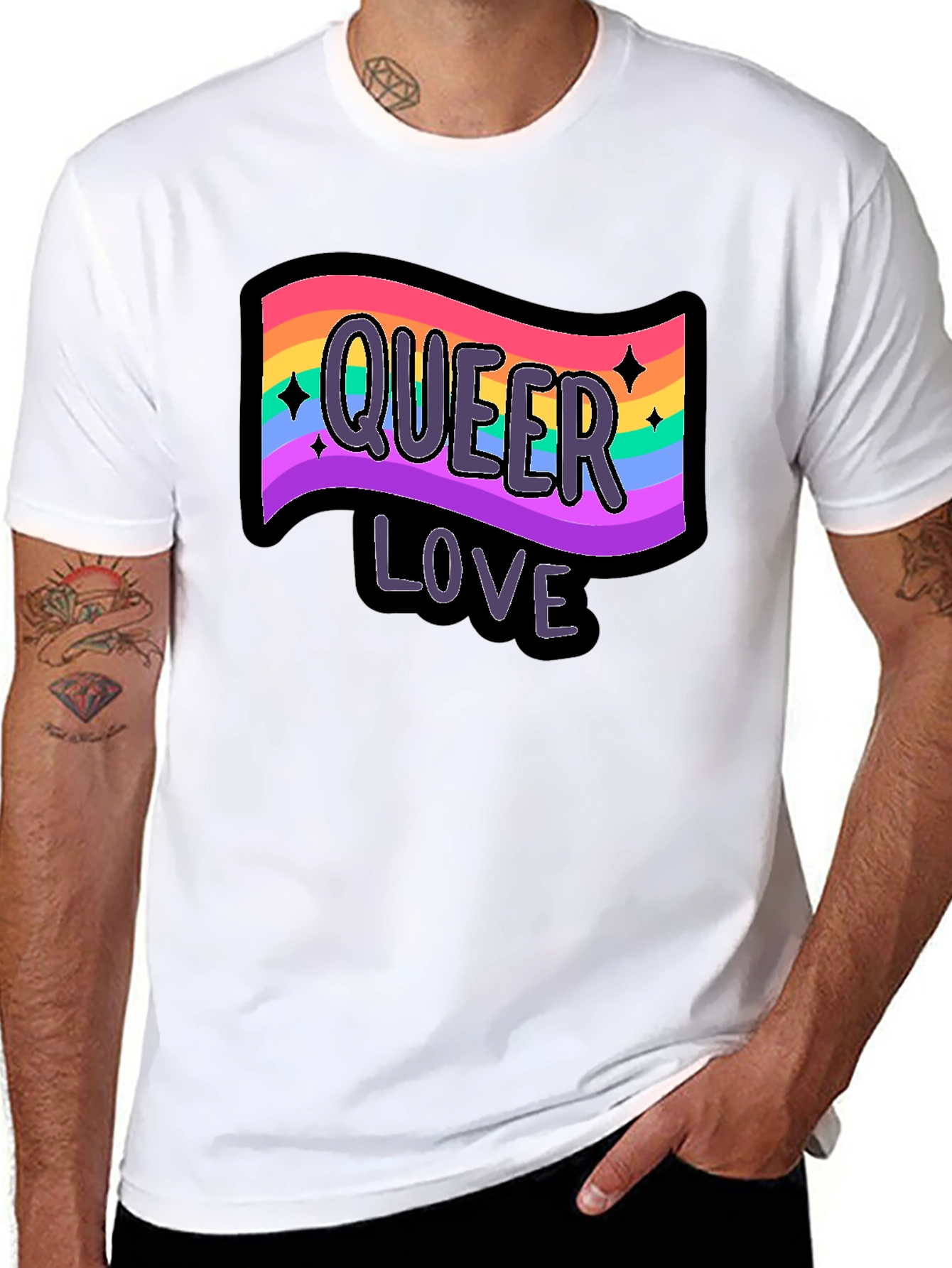 Queer Love Rainbow Graphic T-Shirt