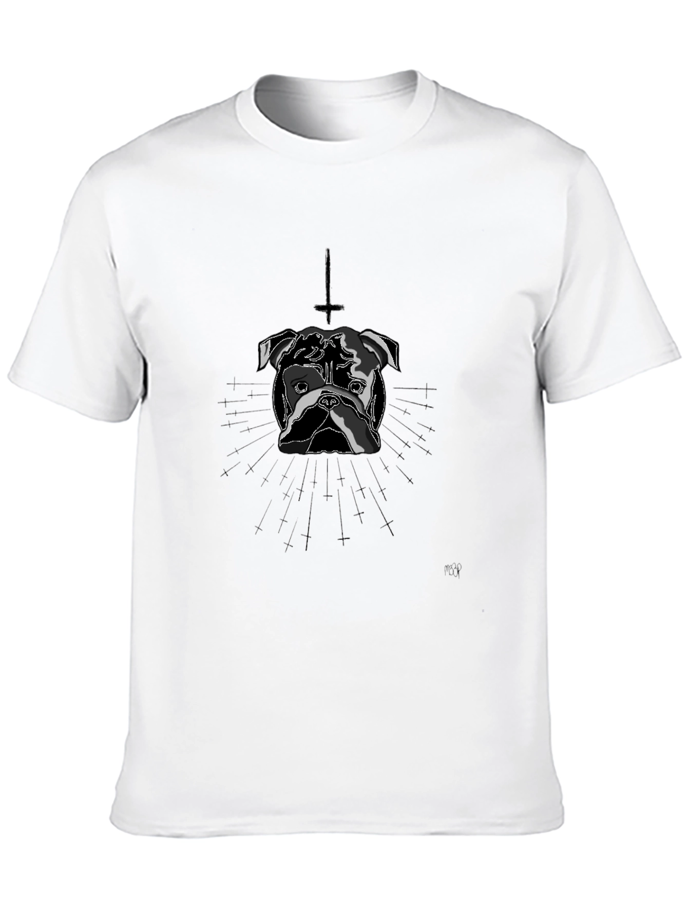 Dog Graphic Tee - Inverted Cross Detail