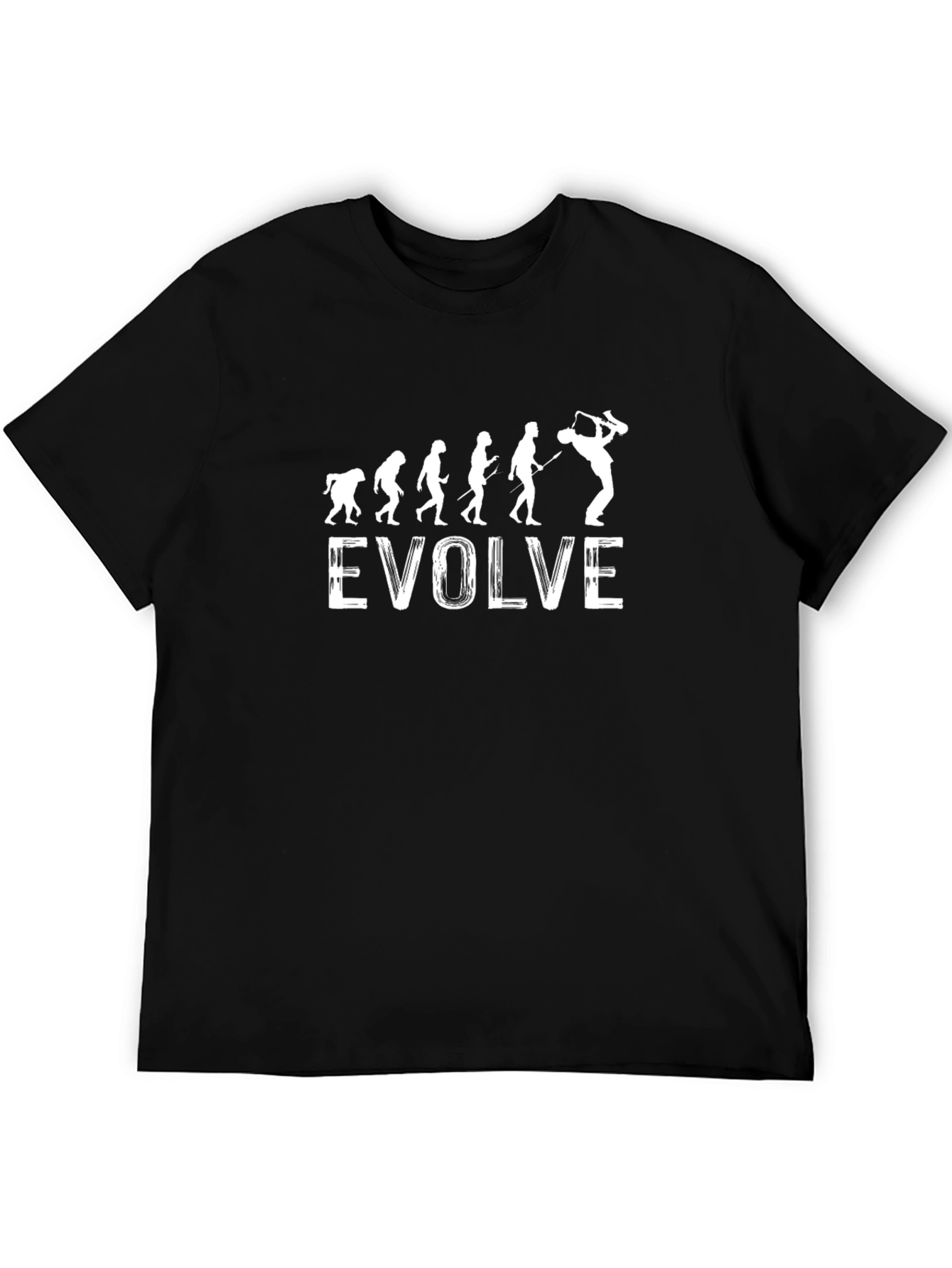 Evolve Saxophone T-Shirt - Black Cotton Music Tee
