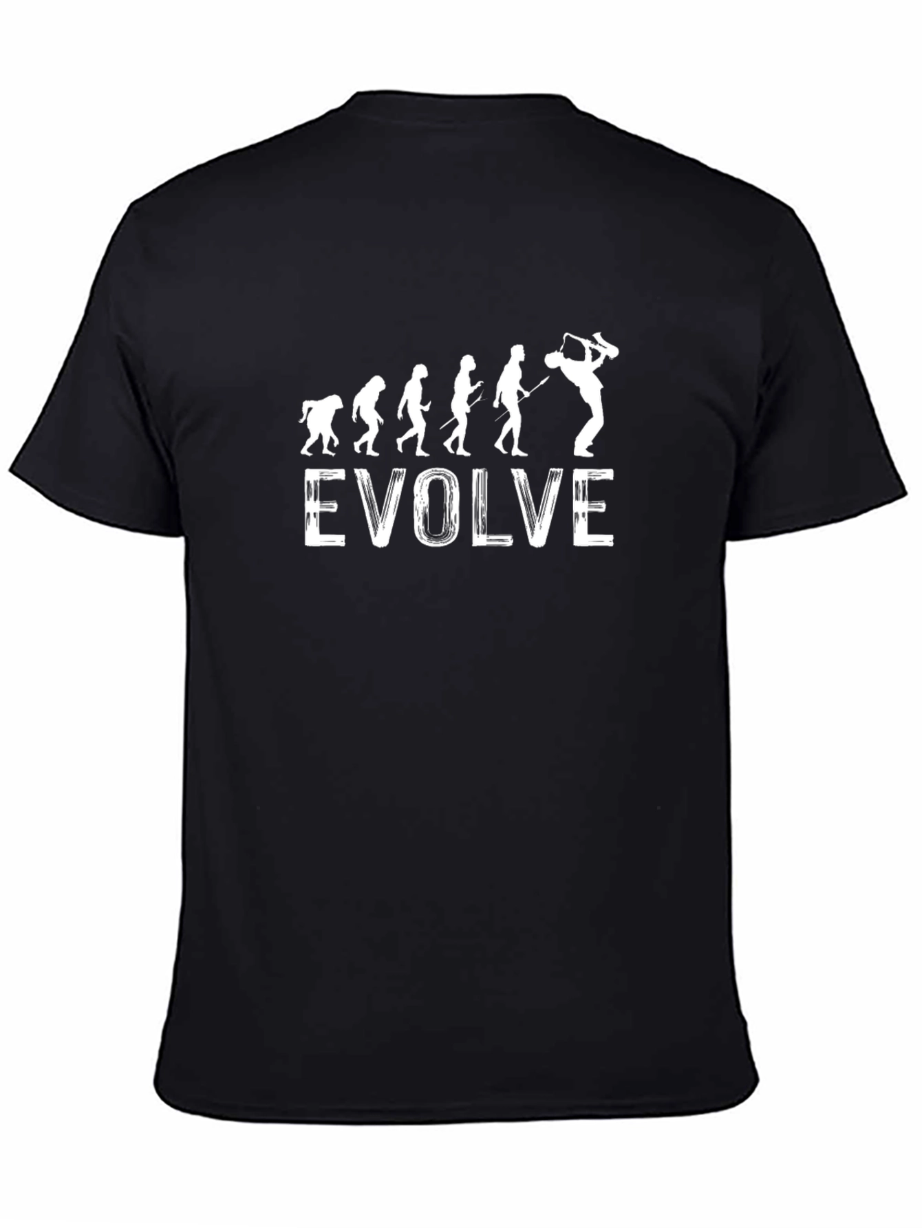 Evolve Saxophone T-Shirt - Black Cotton Music Tee