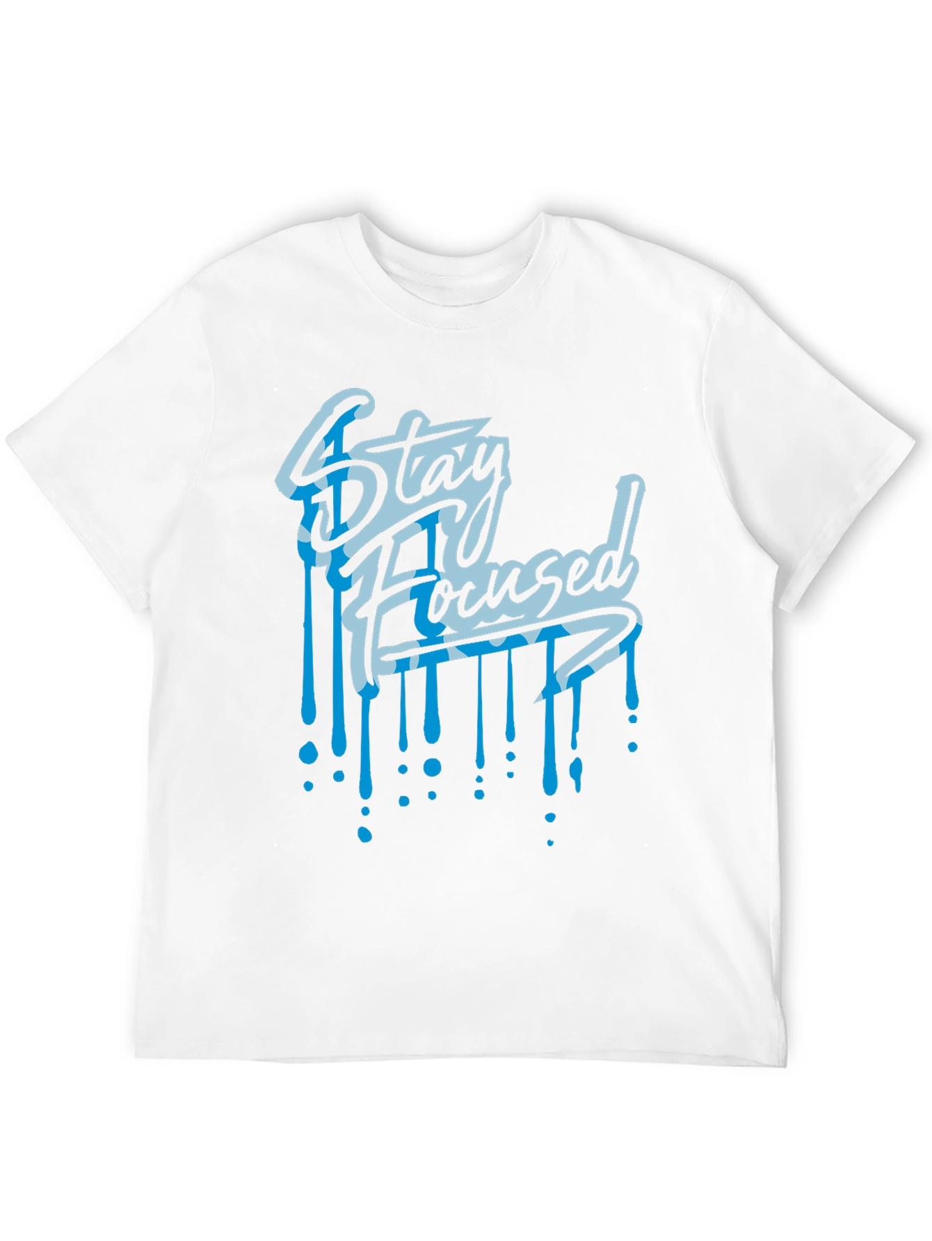 Stay Focused Graphic Print Black T-Shirt