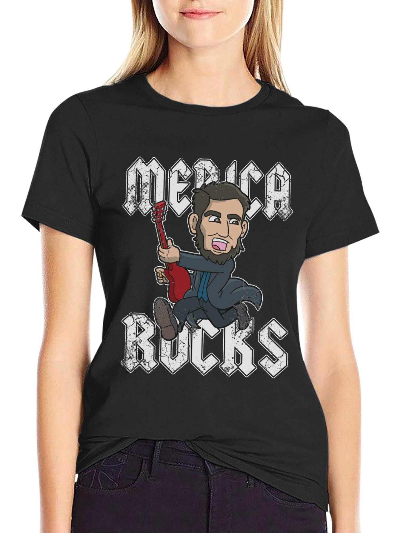 America Rocks T-Shirt Patriotic Cartoon Design