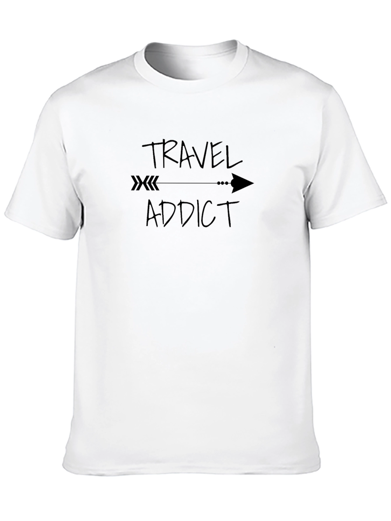 Travel Addict Graphic T-Shirt - Black Cotton Tee