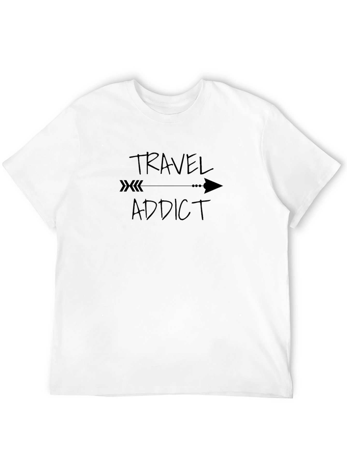 Travel Addict Graphic T-Shirt - Black Cotton Tee