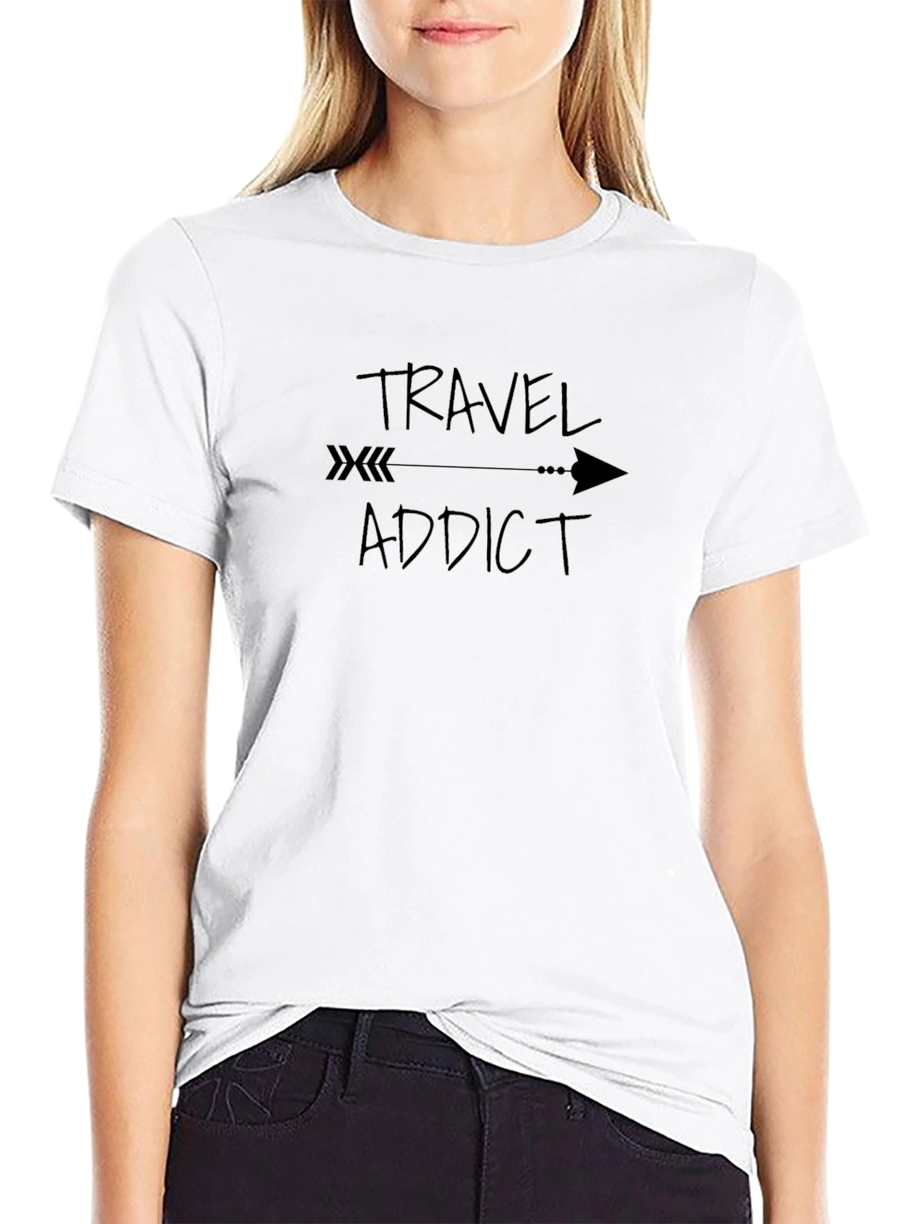 Travel Addict Graphic T-Shirt - Black Cotton Tee