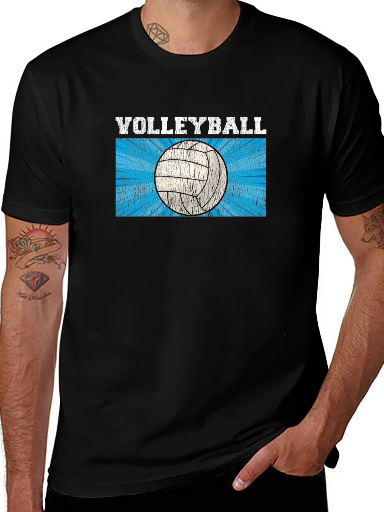 Volleyball Graphic T-Shirt - Black