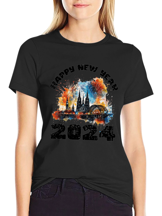 Happy New Year 2024 Black T-Shirt