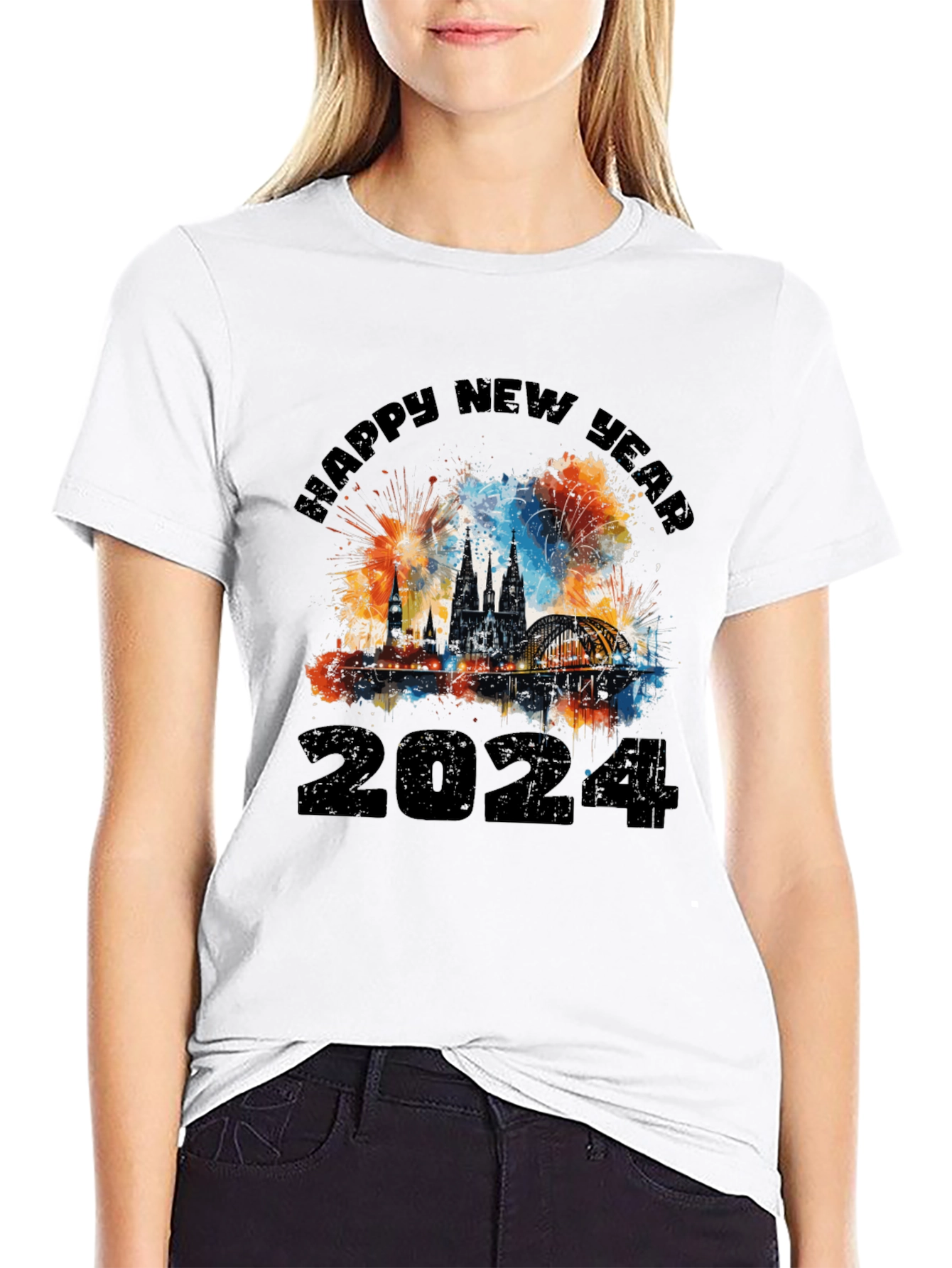 Happy New Year 2024 Black T-Shirt