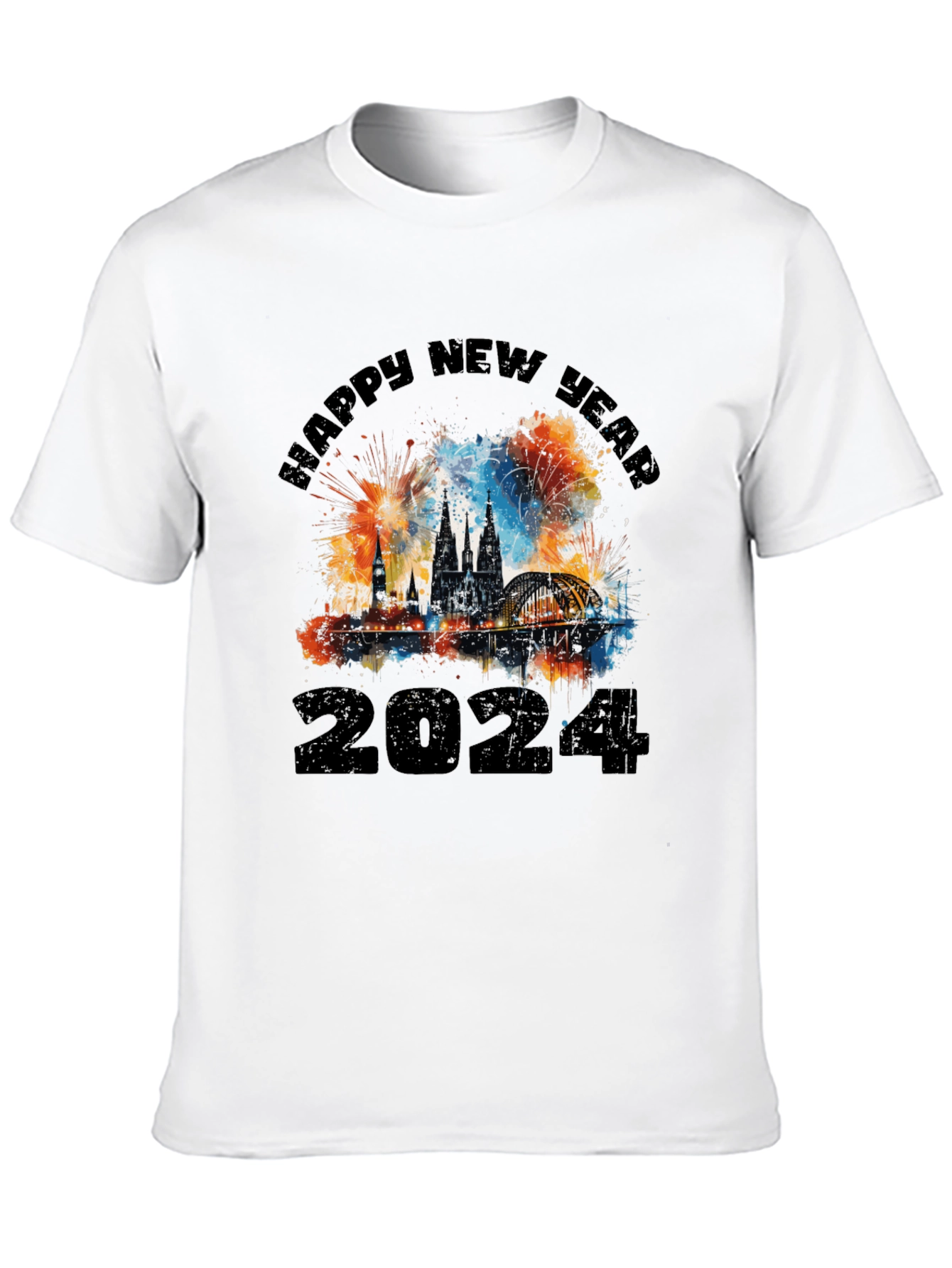 Happy New Year 2024 Black T-Shirt