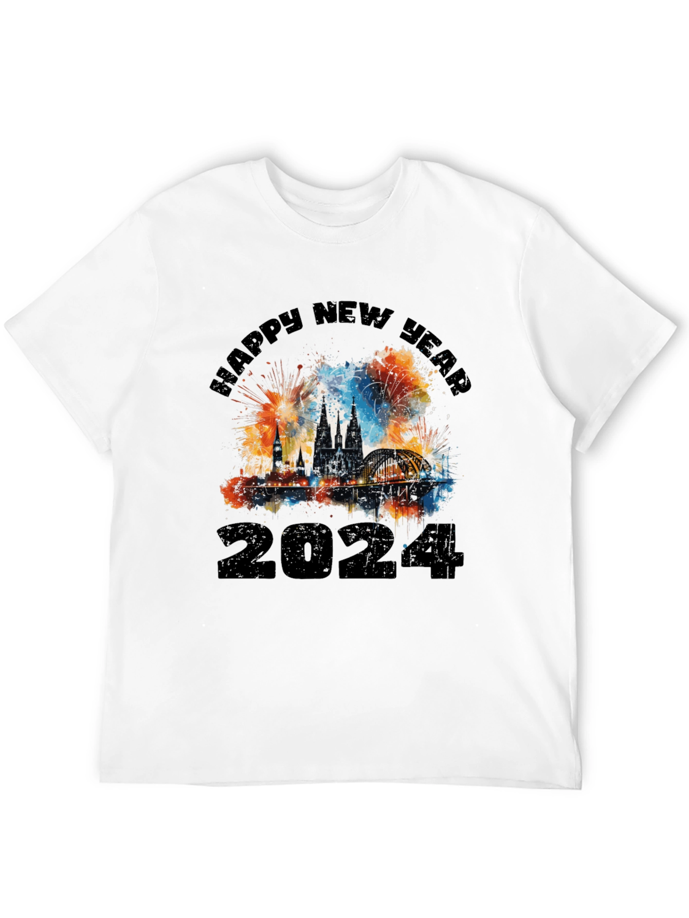 Happy New Year 2024 Black T-Shirt