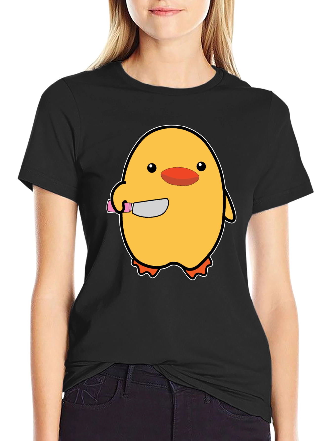 Killer Chick T-Shirt - Funny Cartoon Chick with Knife!