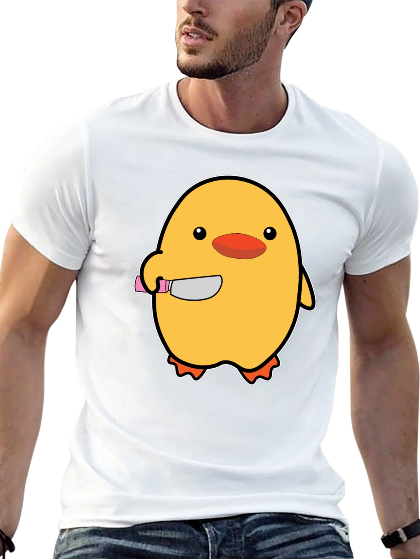 Killer Chick T-Shirt - Funny Cartoon Chick with Knife!