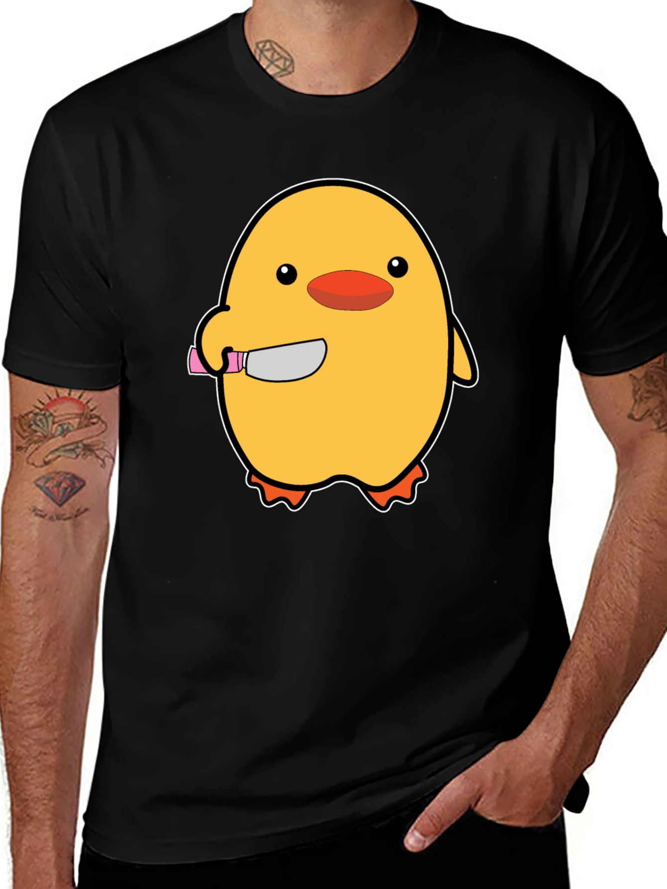 Killer Chick T-Shirt - Funny Cartoon Chick with Knife!