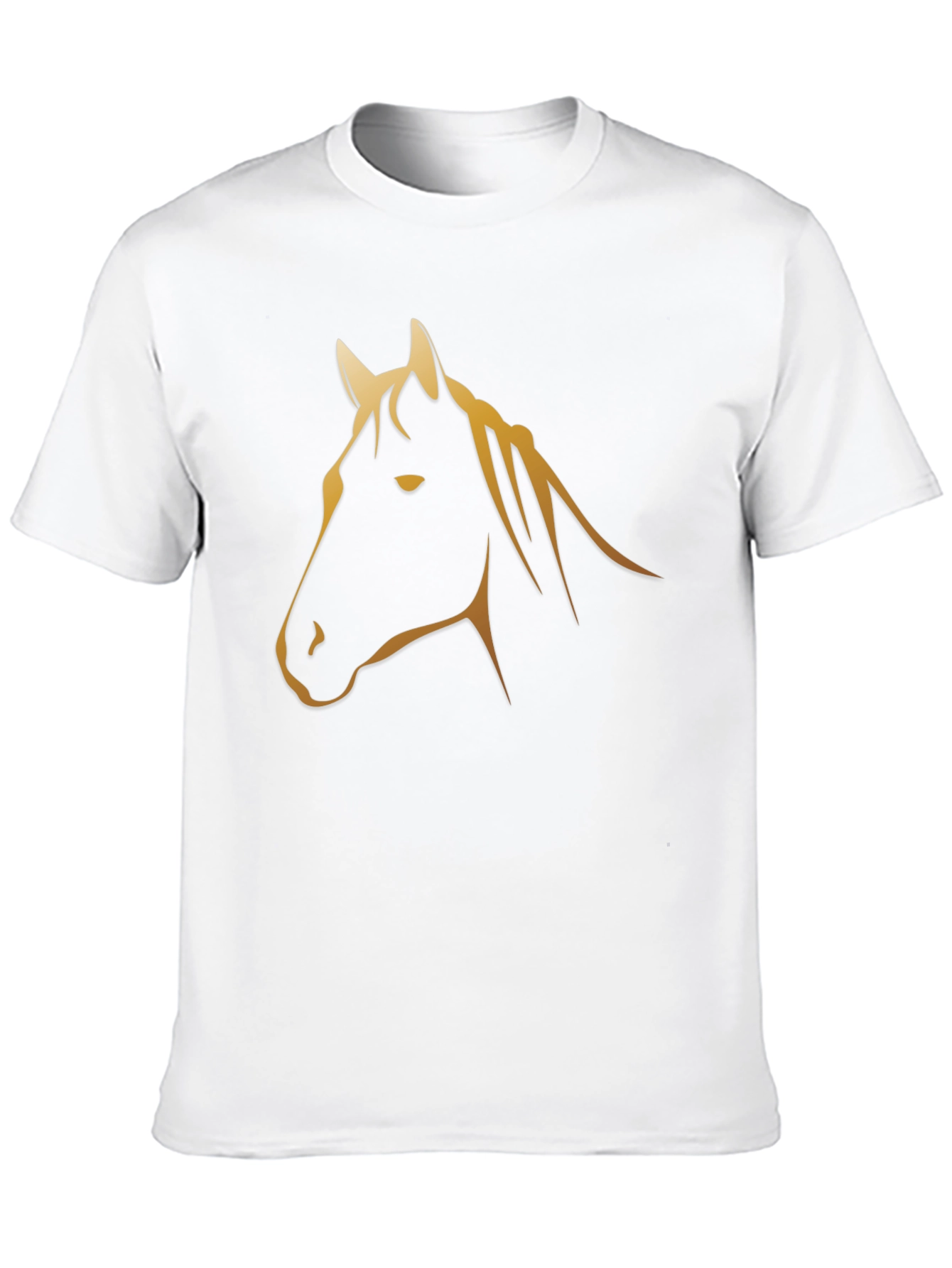 Black T-Shirt with Golden Horse Graphic