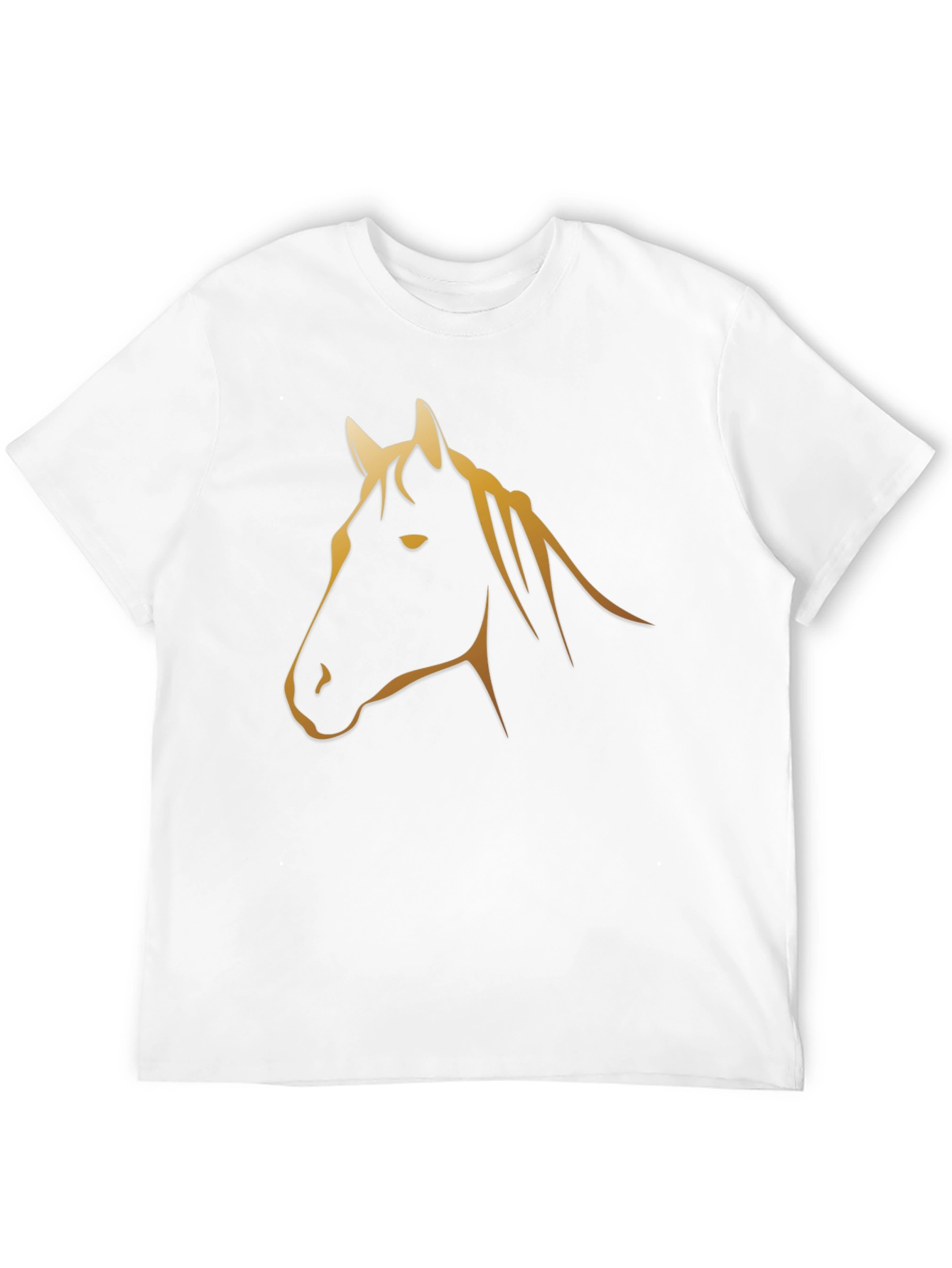 Black T-Shirt with Golden Horse Graphic
