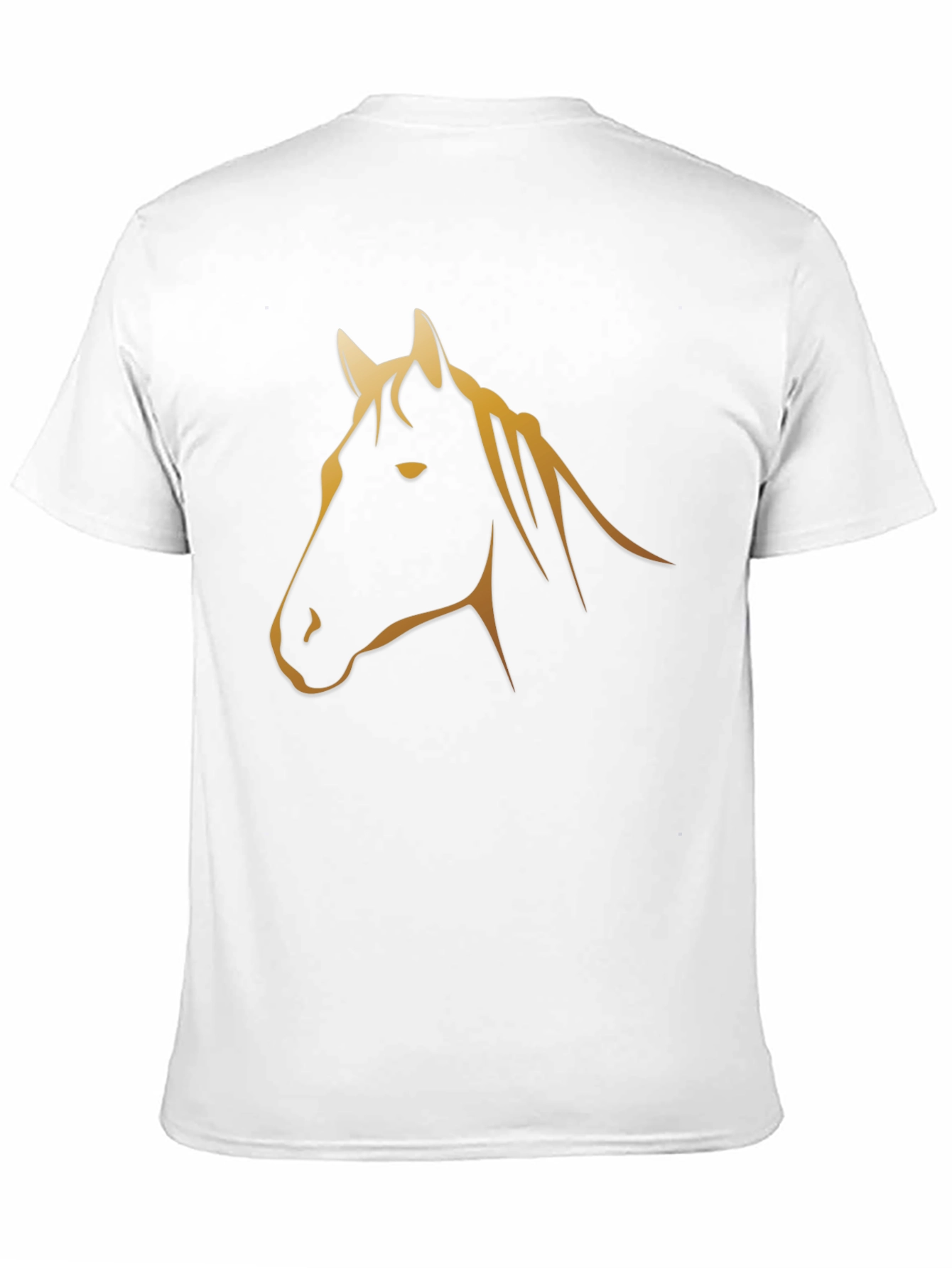 Black T-Shirt with Golden Horse Graphic
