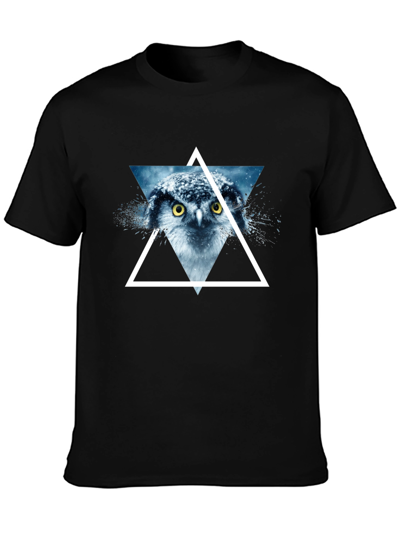 Owl Triangle Graphic Print Mens T-Shirt