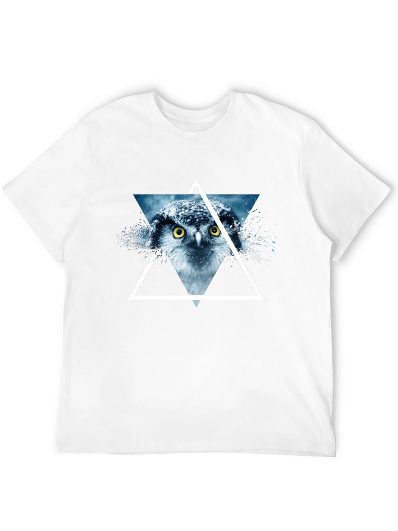 Owl Triangle Graphic Print Mens T-Shirt