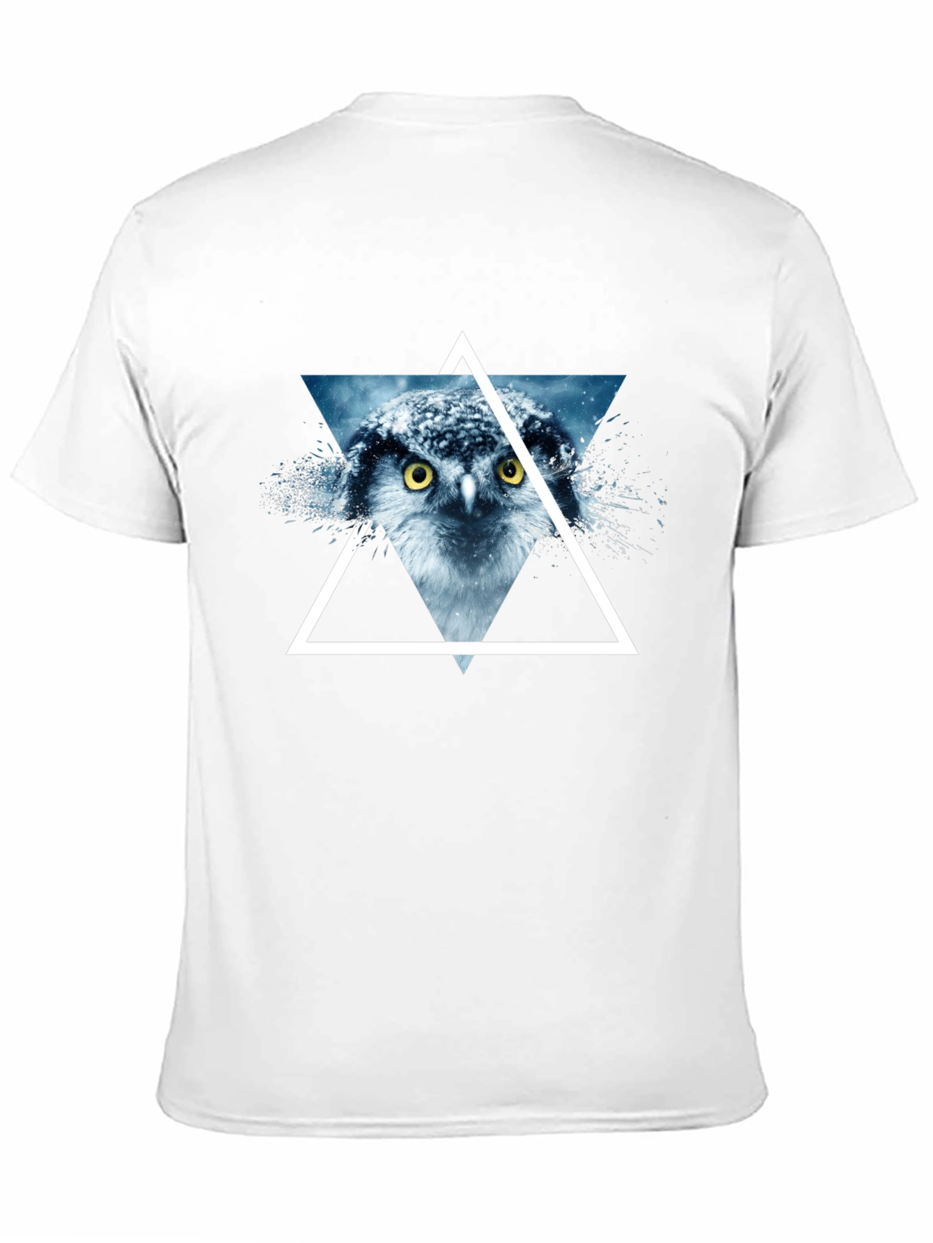 Owl Triangle Graphic Print Mens T-Shirt