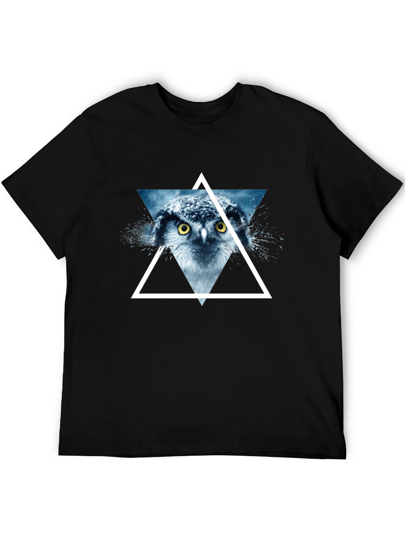 Owl Triangle Graphic Print Mens T-Shirt
