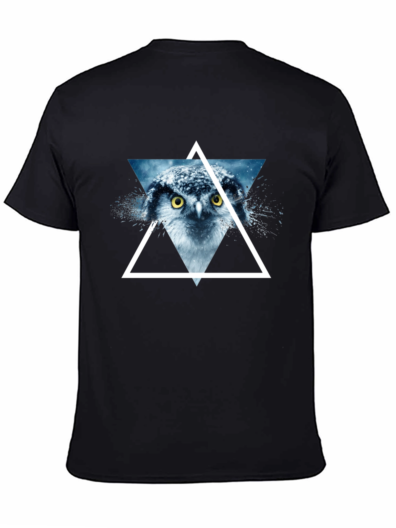 Owl Triangle Graphic Print Mens T-Shirt