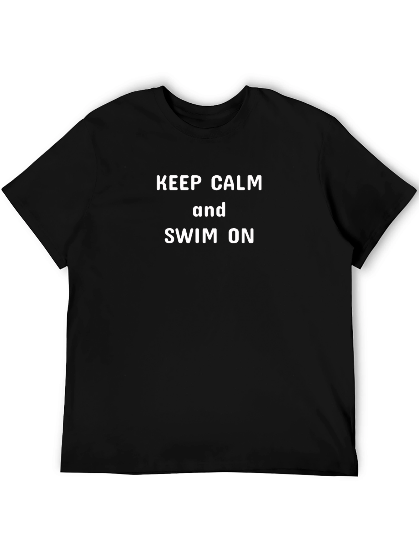 Keep Calm and Swim On T-Shirt - Black