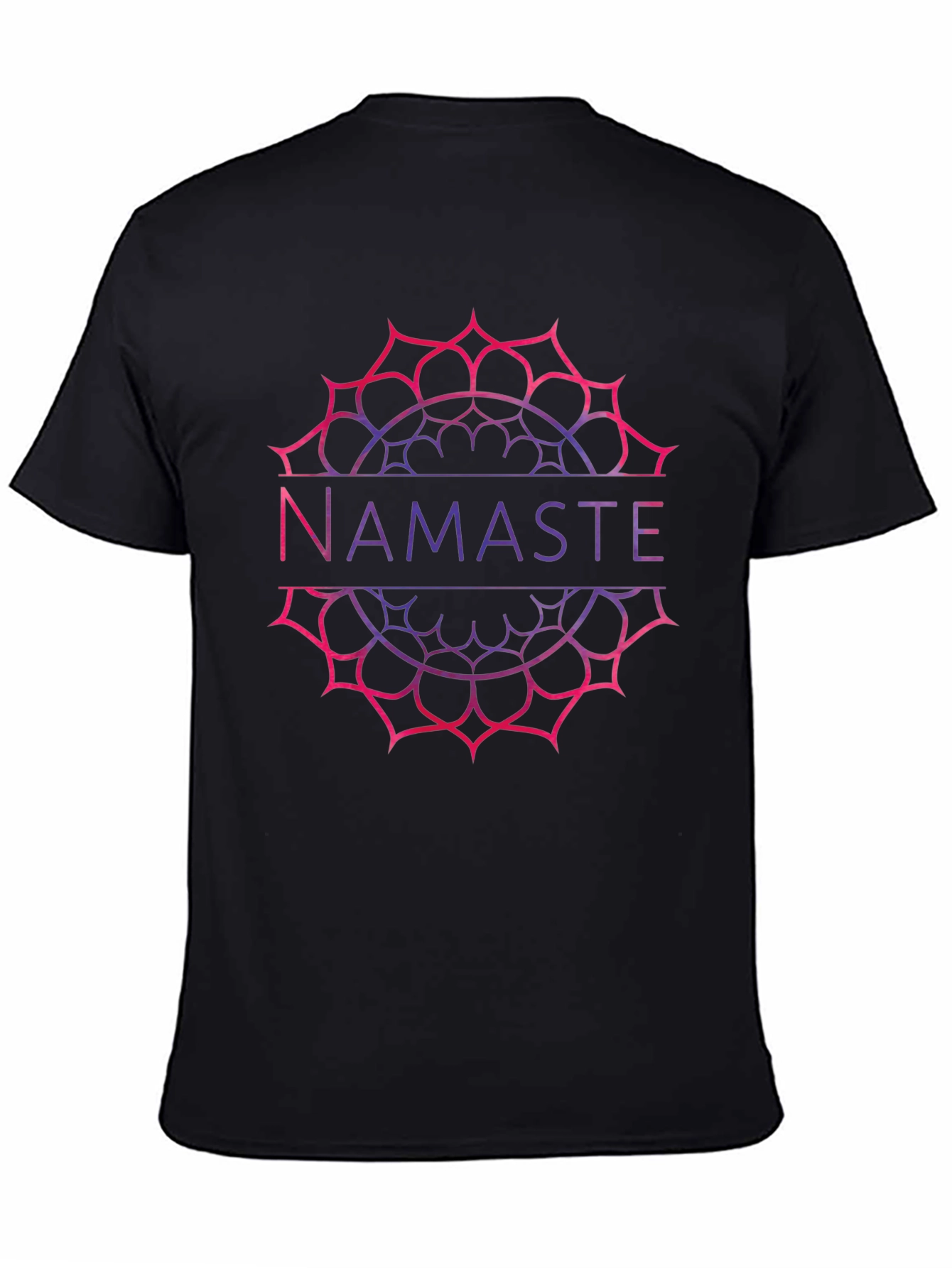 Namaste Mandala Graphic Tee - Yoga Inspired Black T-Shirt