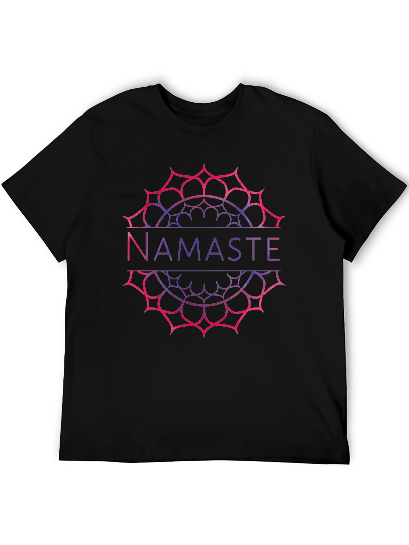 Namaste Mandala Graphic Tee - Yoga Inspired Black T-Shirt