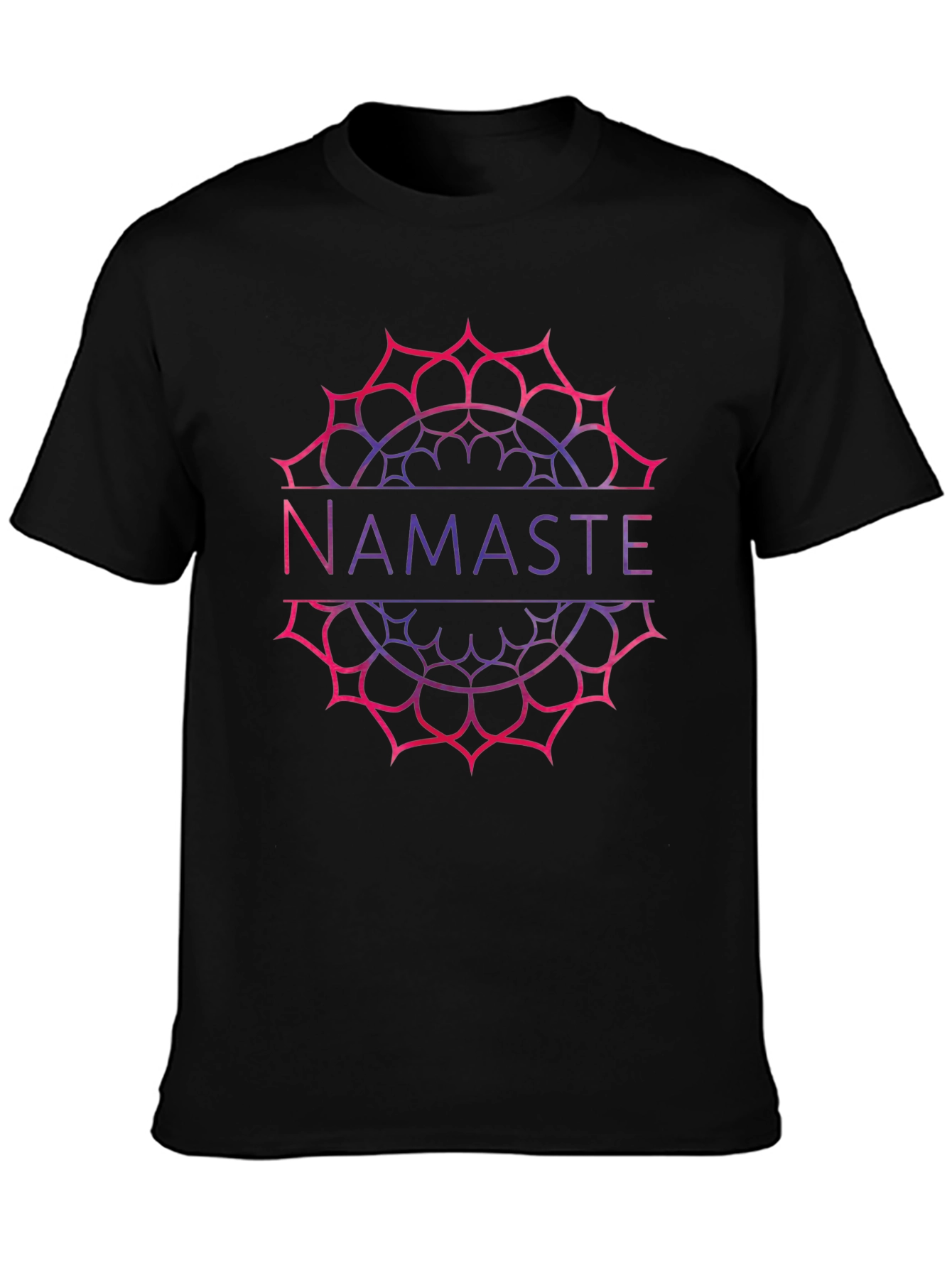 Namaste Mandala Graphic Tee - Yoga Inspired Black T-Shirt