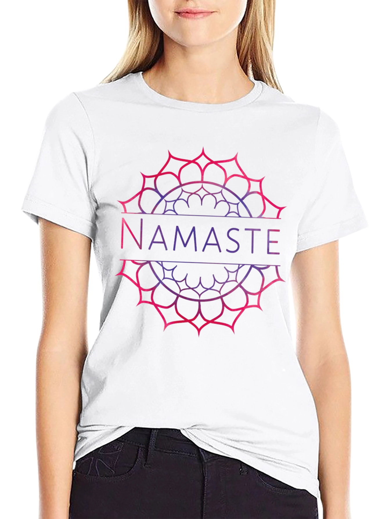 Namaste Mandala Graphic Tee - Yoga Inspired Black T-Shirt