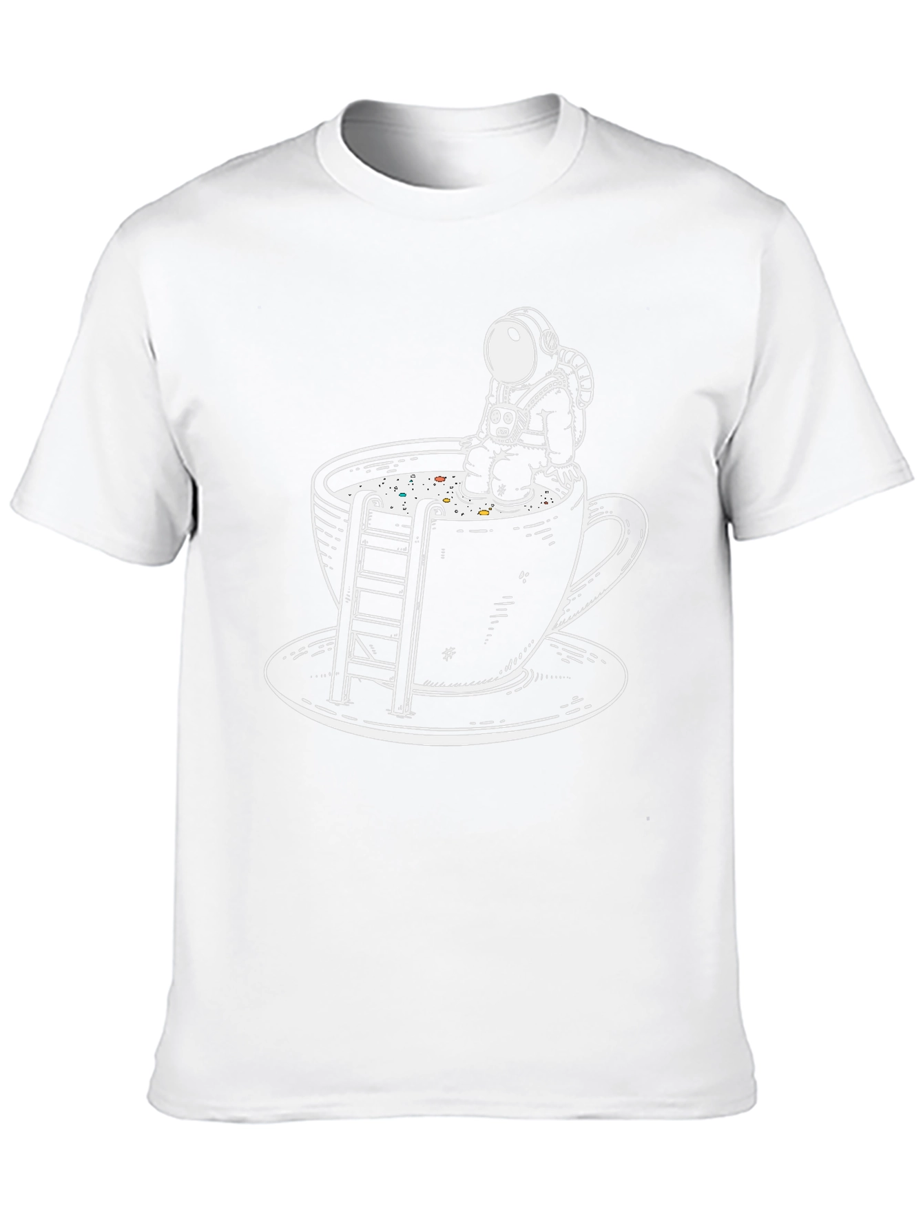Astronaut Coffee Cup Graphic Tee - Relaxed Fit