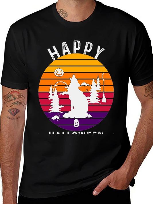 Happy Halloween Wolf Sunset T-Shirt