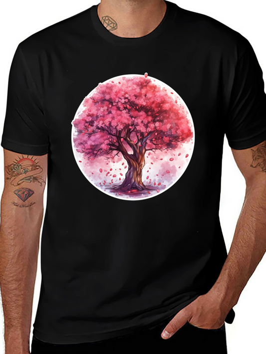 Cherry Blossom Tree Graphic Tee - Black