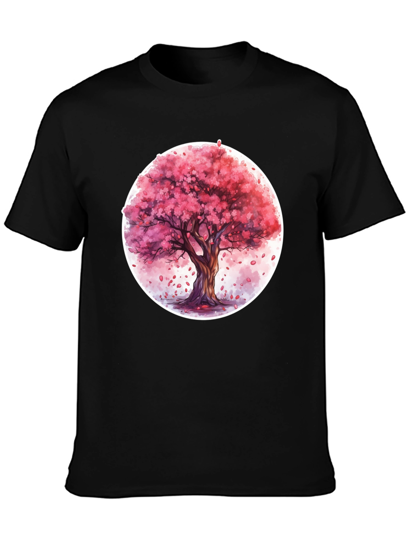 Cherry Blossom Tree Graphic Tee - Black