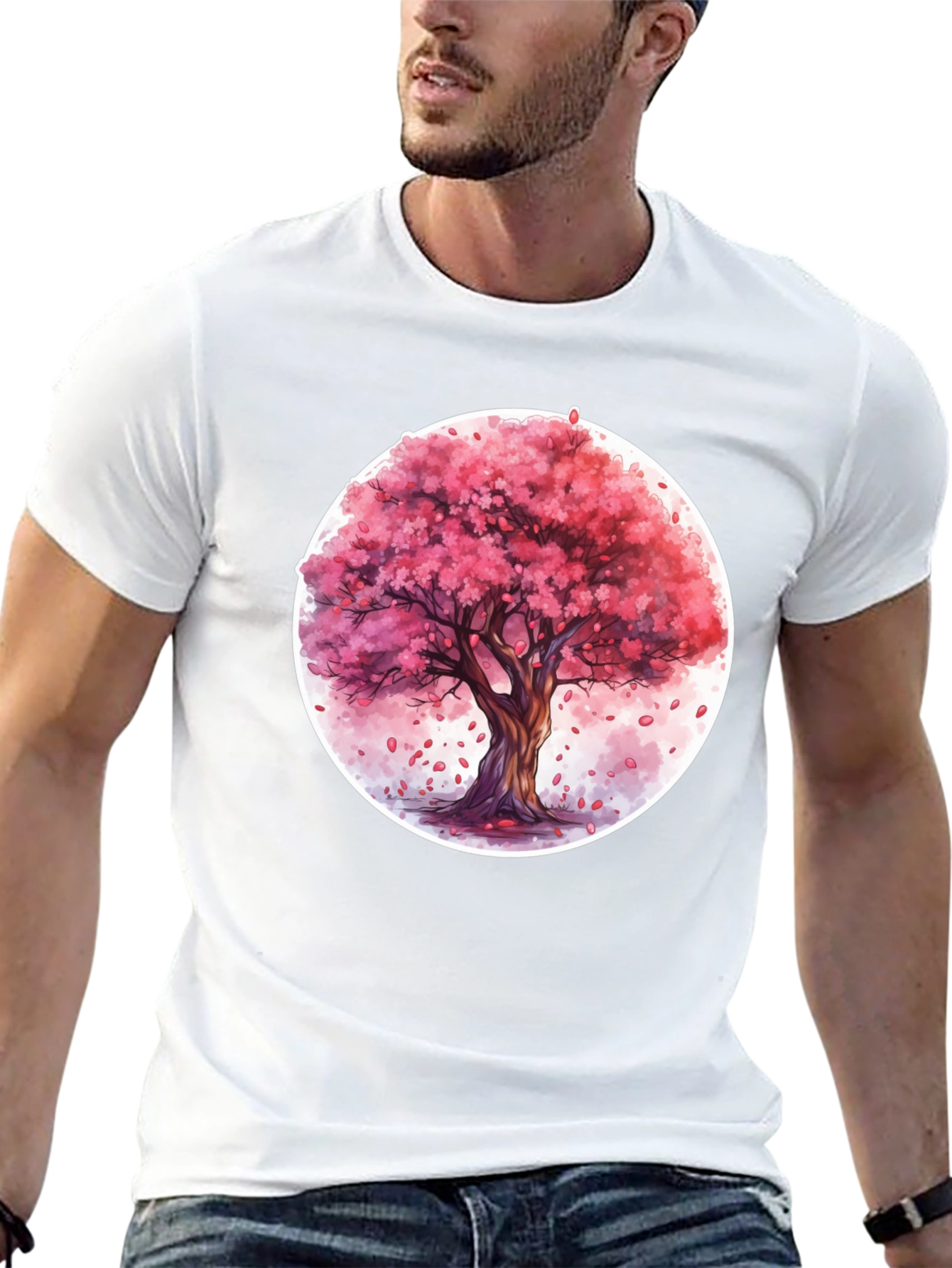 Cherry Blossom Tree Graphic Tee - Black