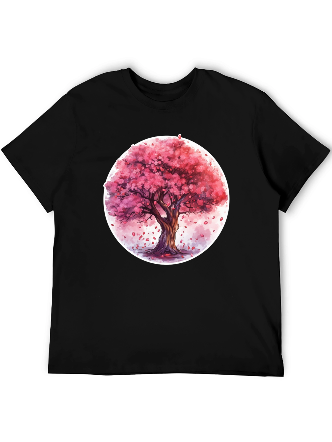 Cherry Blossom Tree Graphic Tee - Black