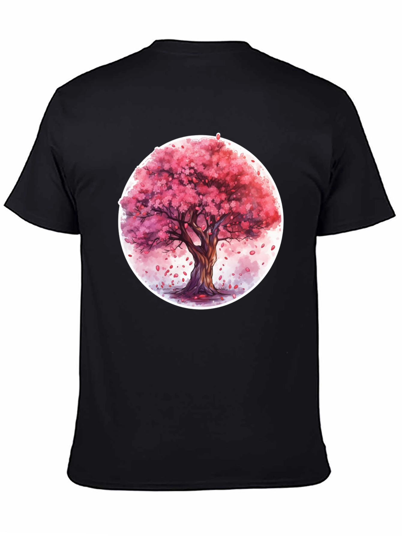 Cherry Blossom Tree Graphic Tee - Black