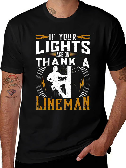 Lineman Tribute Graphic Tee - Electrical Worker Pride