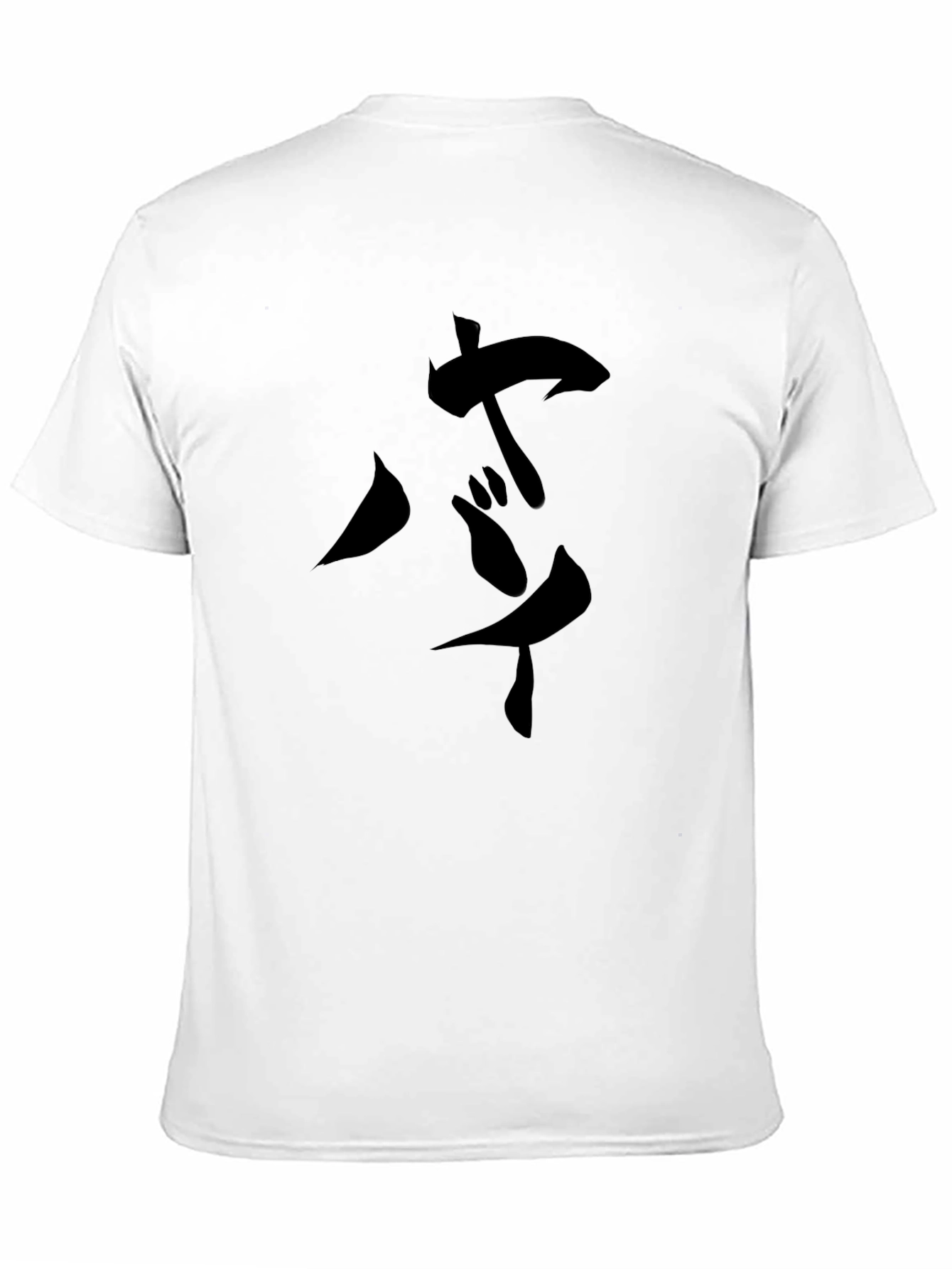 Mens Black T-Shirt with Japanese Character Design