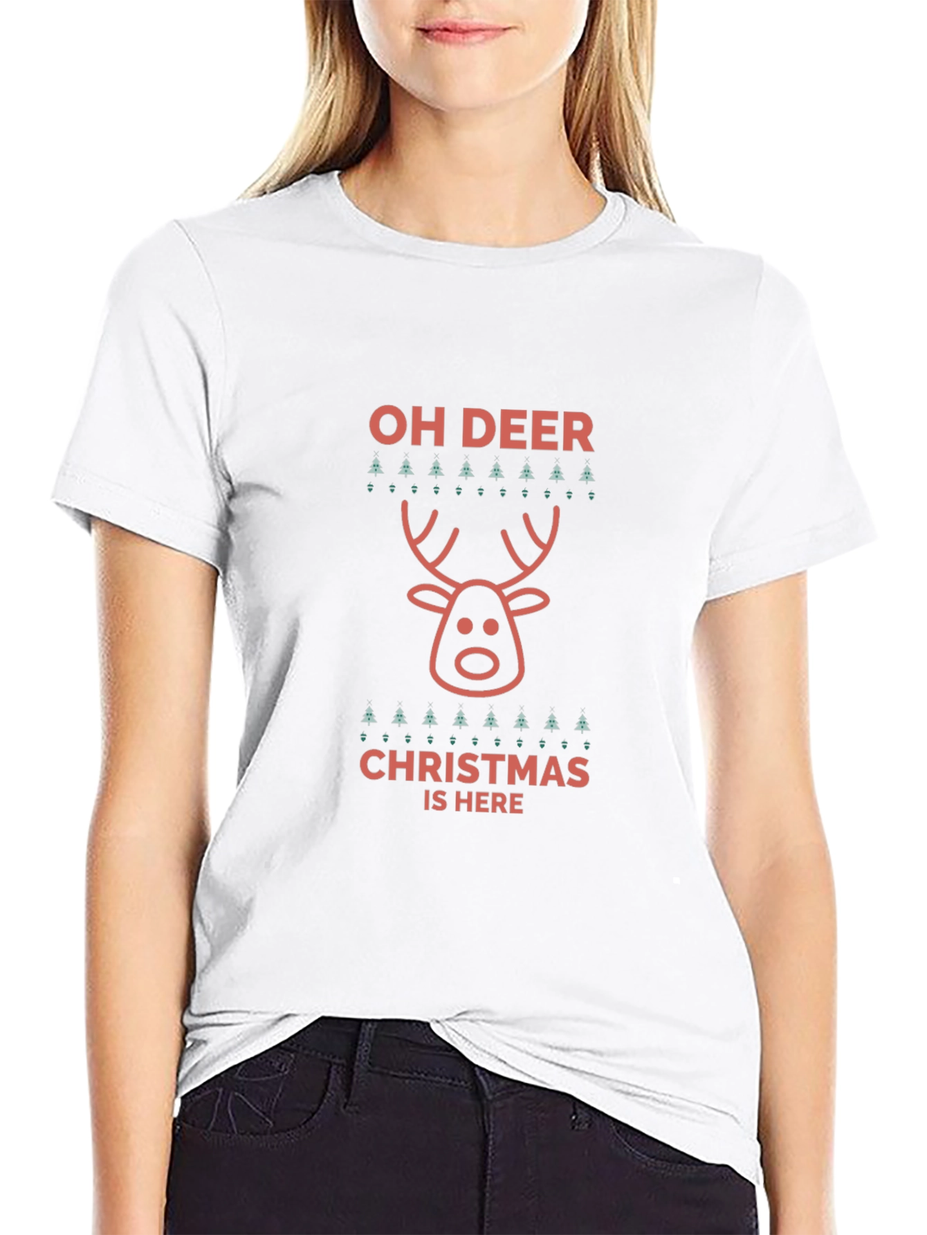 Oh Deer Christmas Holiday Graphic Tee