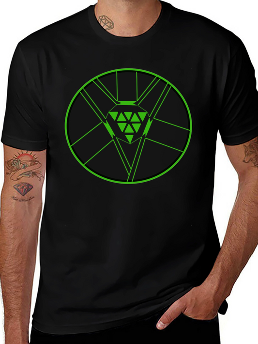 Geometric Green Diamond Graphic Tee