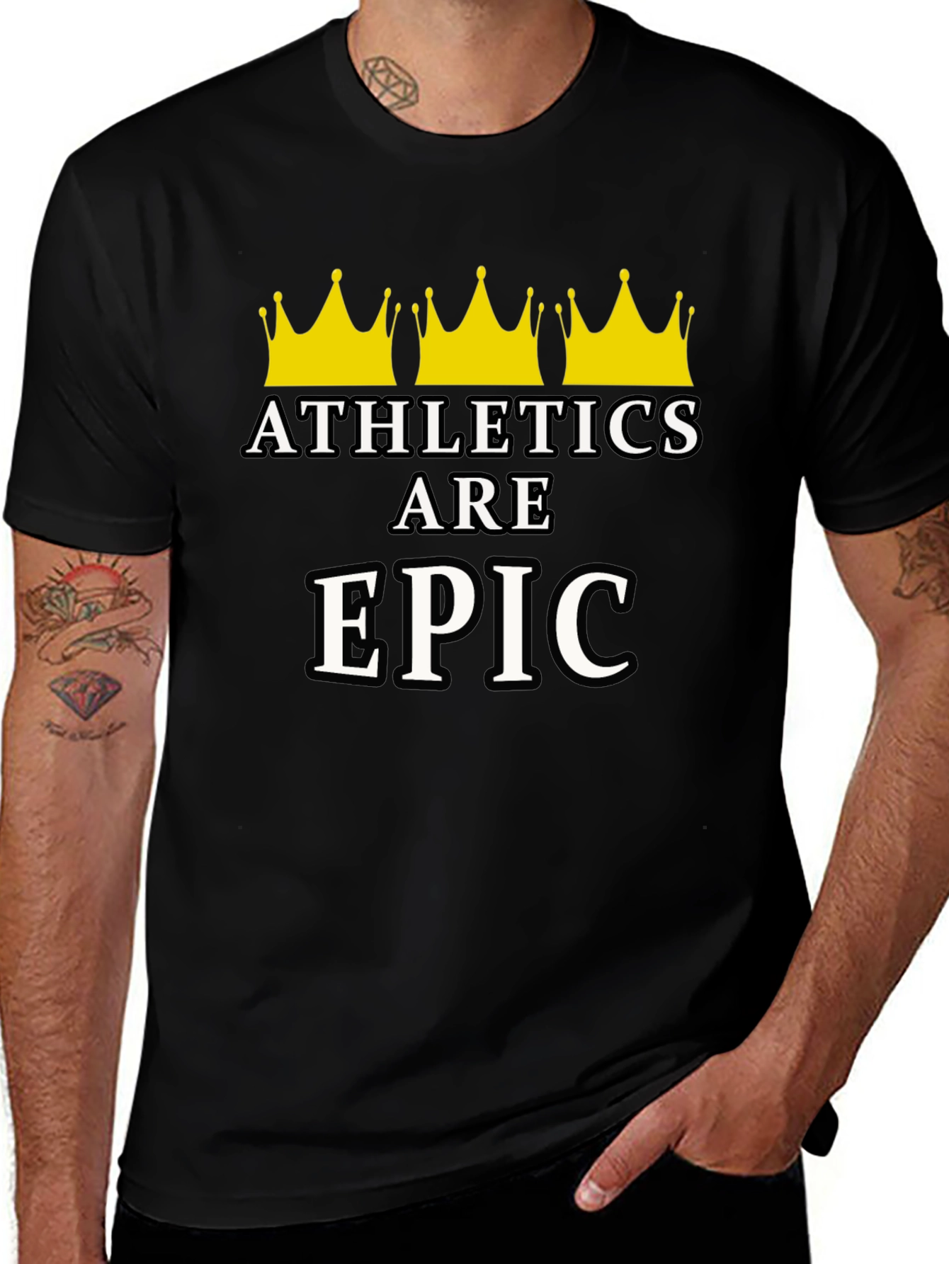 Athletics Are Epic T-Shirt - Black Graphic Tee