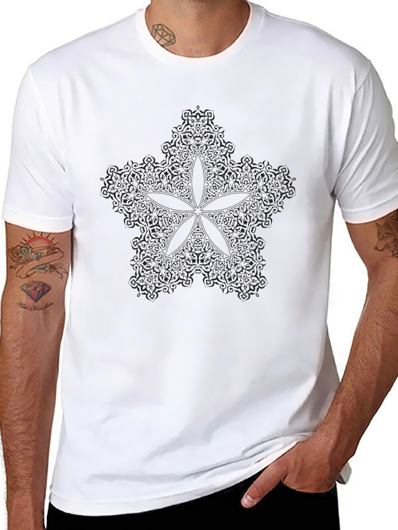 Black Starfish Graphic Tee - Mens Short Sleeve