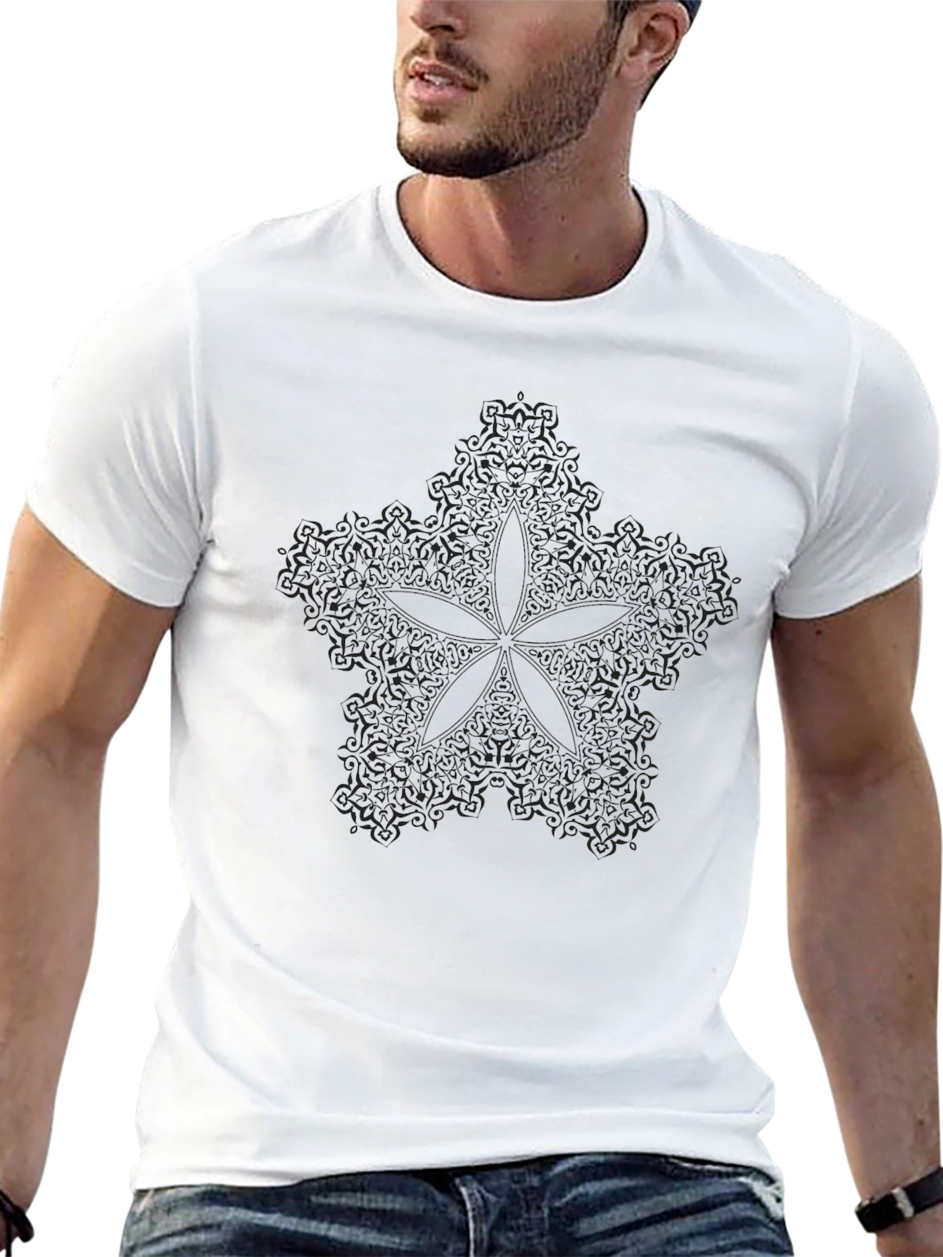 Black Starfish Graphic Tee - Mens Short Sleeve