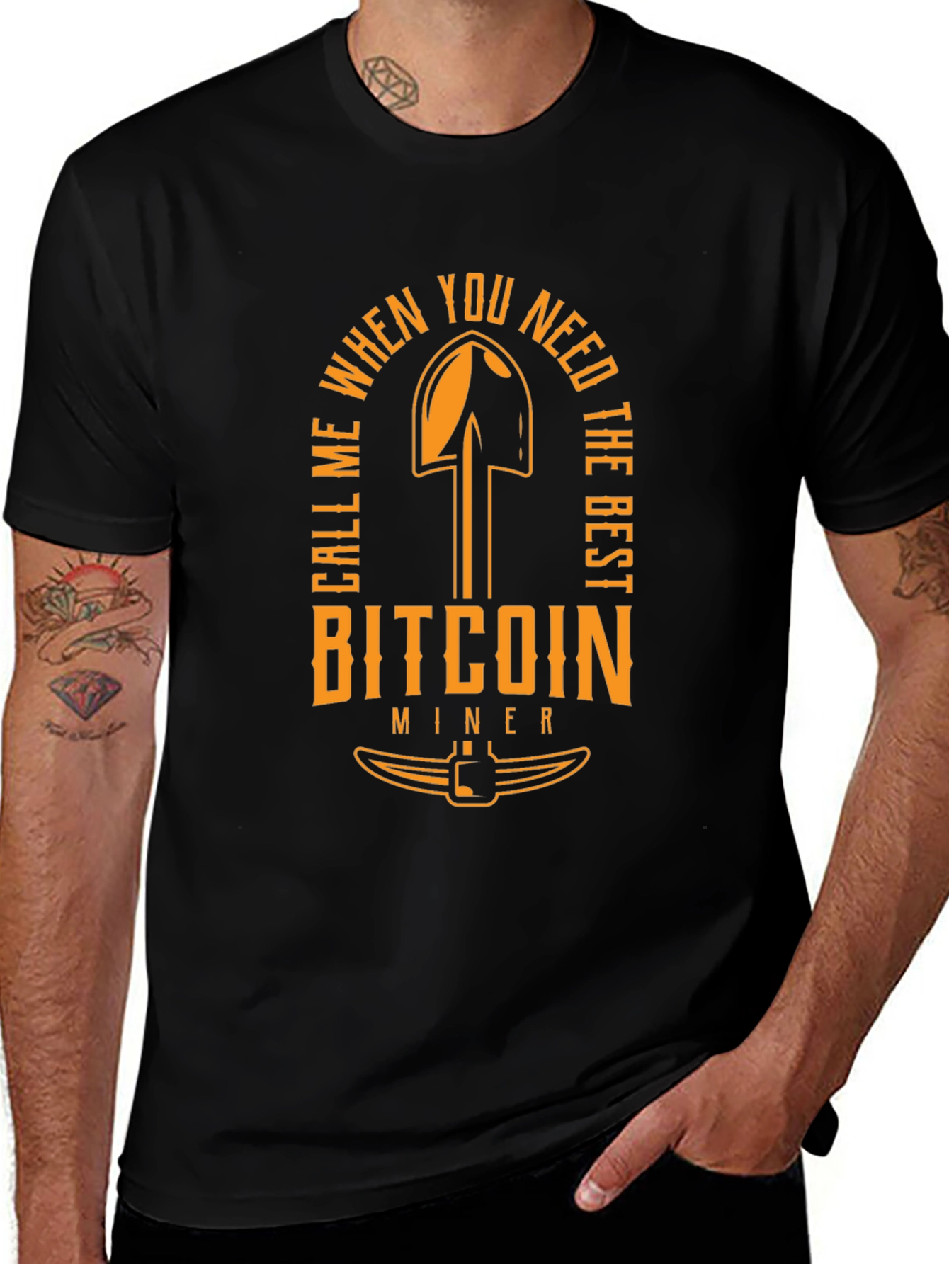 Bitcoin Miner Graphic T-Shirt - Black Crew Neck Tee