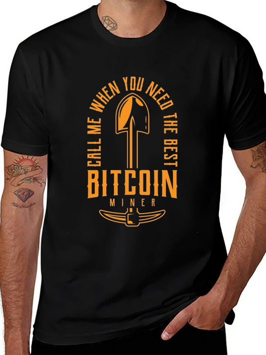 Bitcoin Miner Graphic T-Shirt - Black Crew Neck Tee