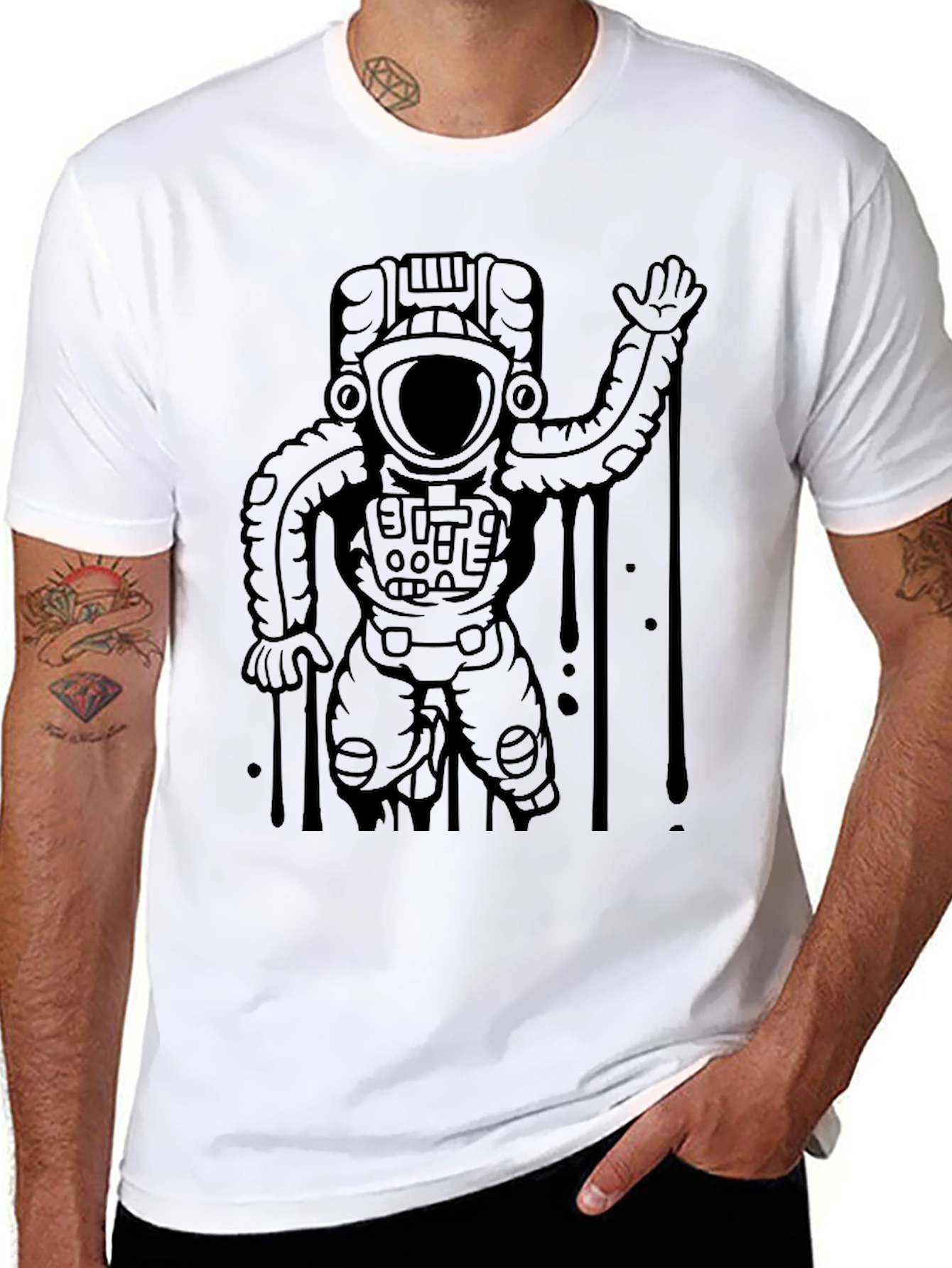 Astronaut Graphic T-Shirt - Black